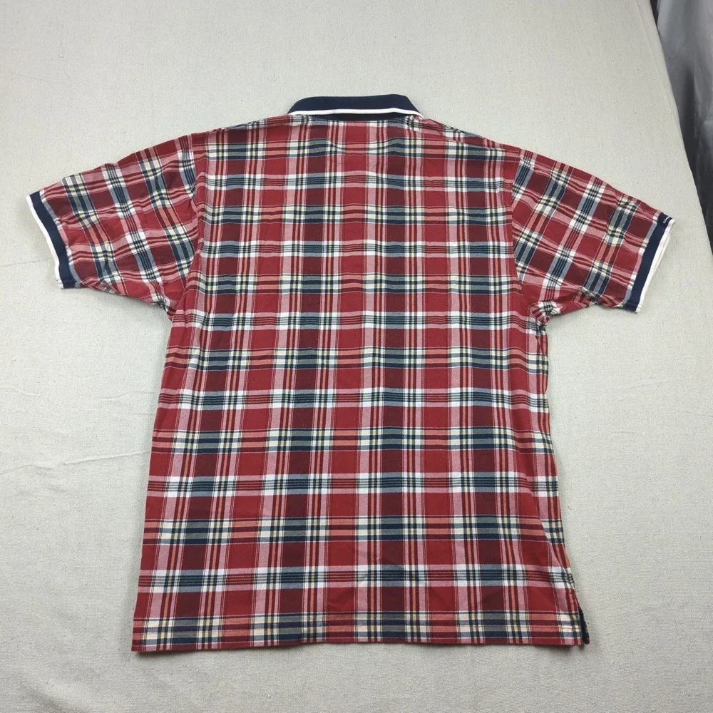 Vintage Chaps Ralph Lauren Shirt Large Red Tartan Plaid Preppy Casual‎
